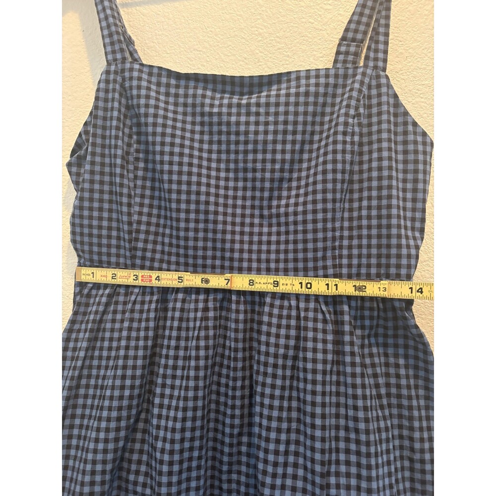 Marine Layer Demi Poplin Midi Dress Womens Large Blue Gingham Pima Cotton - Picture 10 of 12